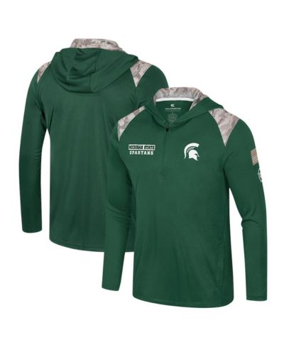 Мужское худи-толстовка Colosseum Michigan State Spartans OHT Military Appreciation Green Quarter-Zip