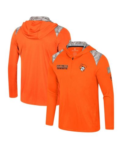 Мужское худи Colosseum Orange Oklahoma State Cowboys OHT Military Appreciation Quarter-Zip