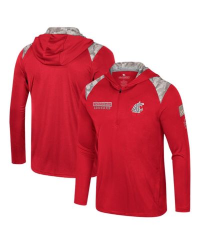 Мужское худи-куртка Colosseum Crimson Washington State Cougars OHT Military Appreciation Quarter-Zip