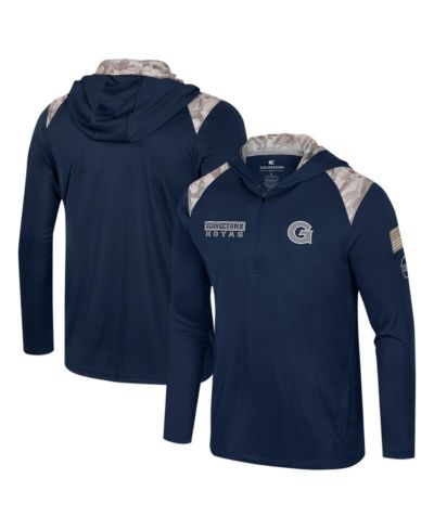 Мужская куртка-худи Colosseum Georgetown Hoyas OHT Military Appreciation Navy Quarter-Zip