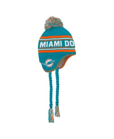Вязаная шапка Outerstuff Preschool Aqua Miami Dolphins Jacquard с помпоном