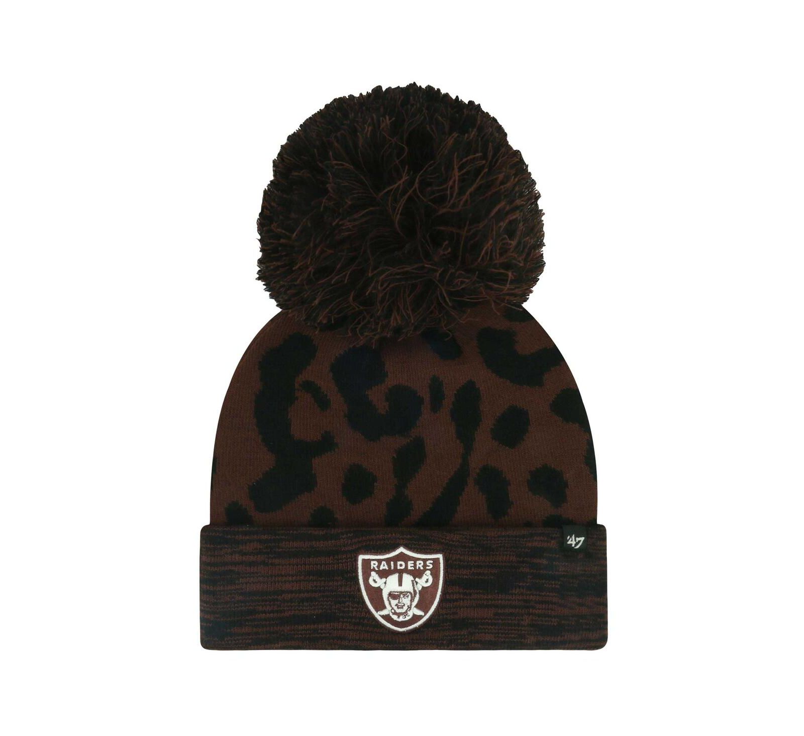 '47 Brand Women's Brown Las Vegas Raiders Cacao Cuffed with Pom Knit Hat