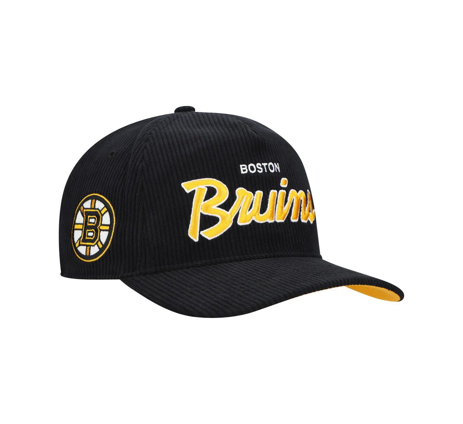 Мужская регулируемая кепка '47 Brand Black Boston Bruins Crosstown Corduroy Hitch
