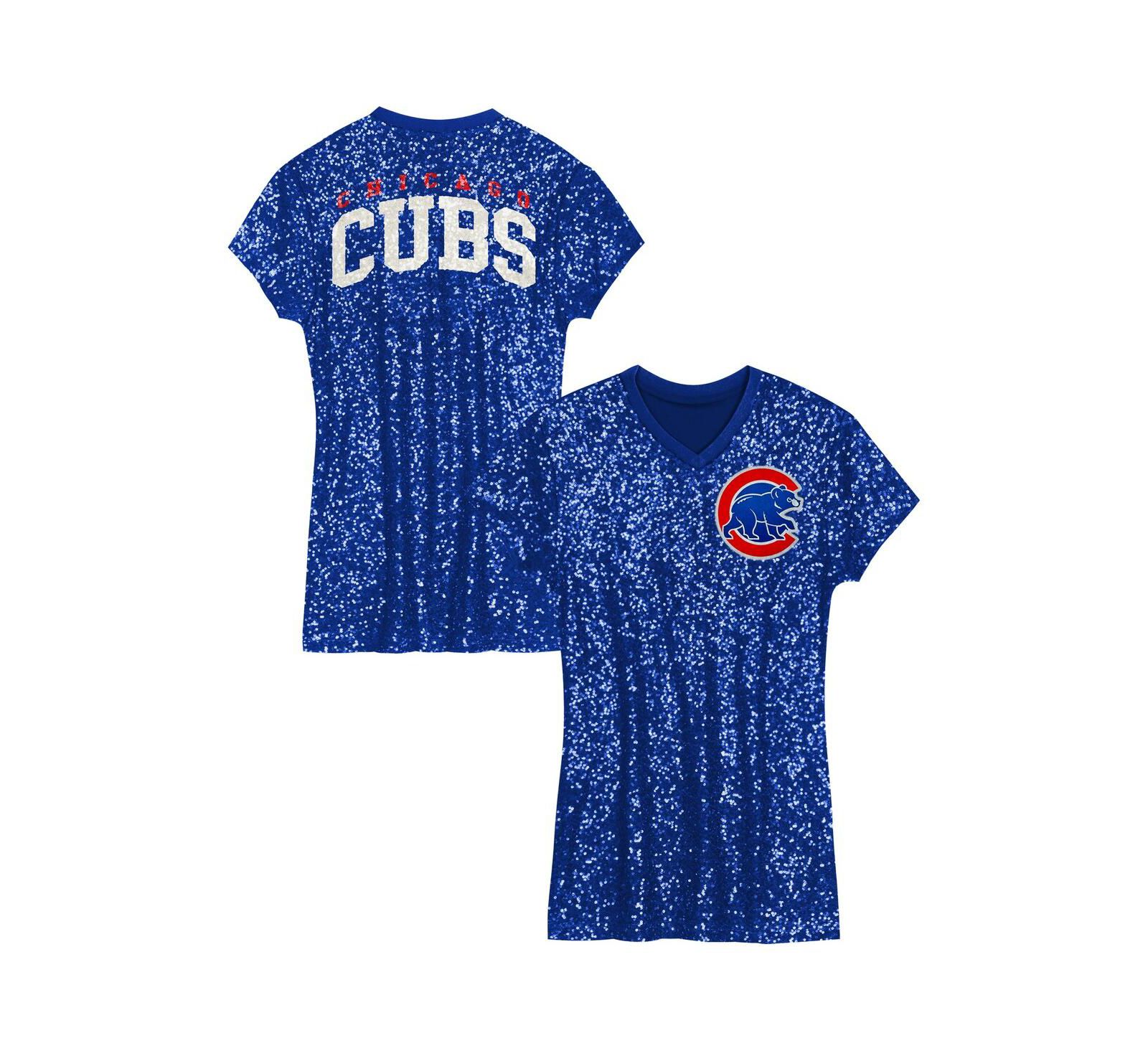 Детская платье Outerstuff Chicago Cubs с пайетками, V-образный вырез