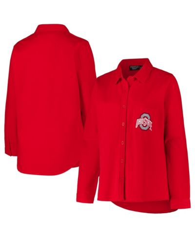 Женская рубашка-куртка Fanatics Scarlet Ohio State Buckeyes Plus Size