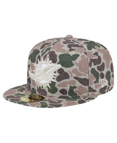 Мужская кепка New Era Miami Dolphins Geo 59FIFTY Camo, вшитая