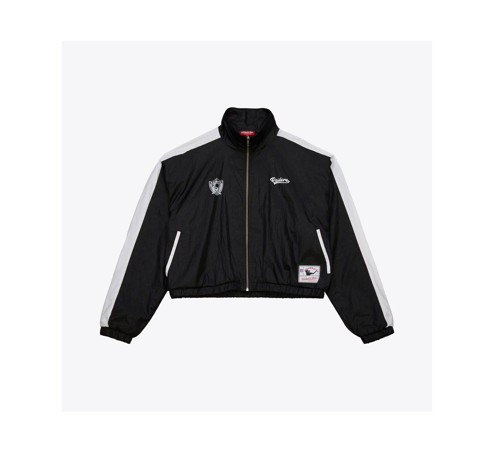 Женская куртка Mitchell & Ness Oakland Raiders Black Nylon Cropped Full-Zip