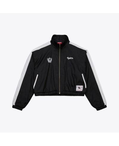Женская куртка Mitchell & Ness Oakland Raiders Black Nylon Cropped Full-Zip