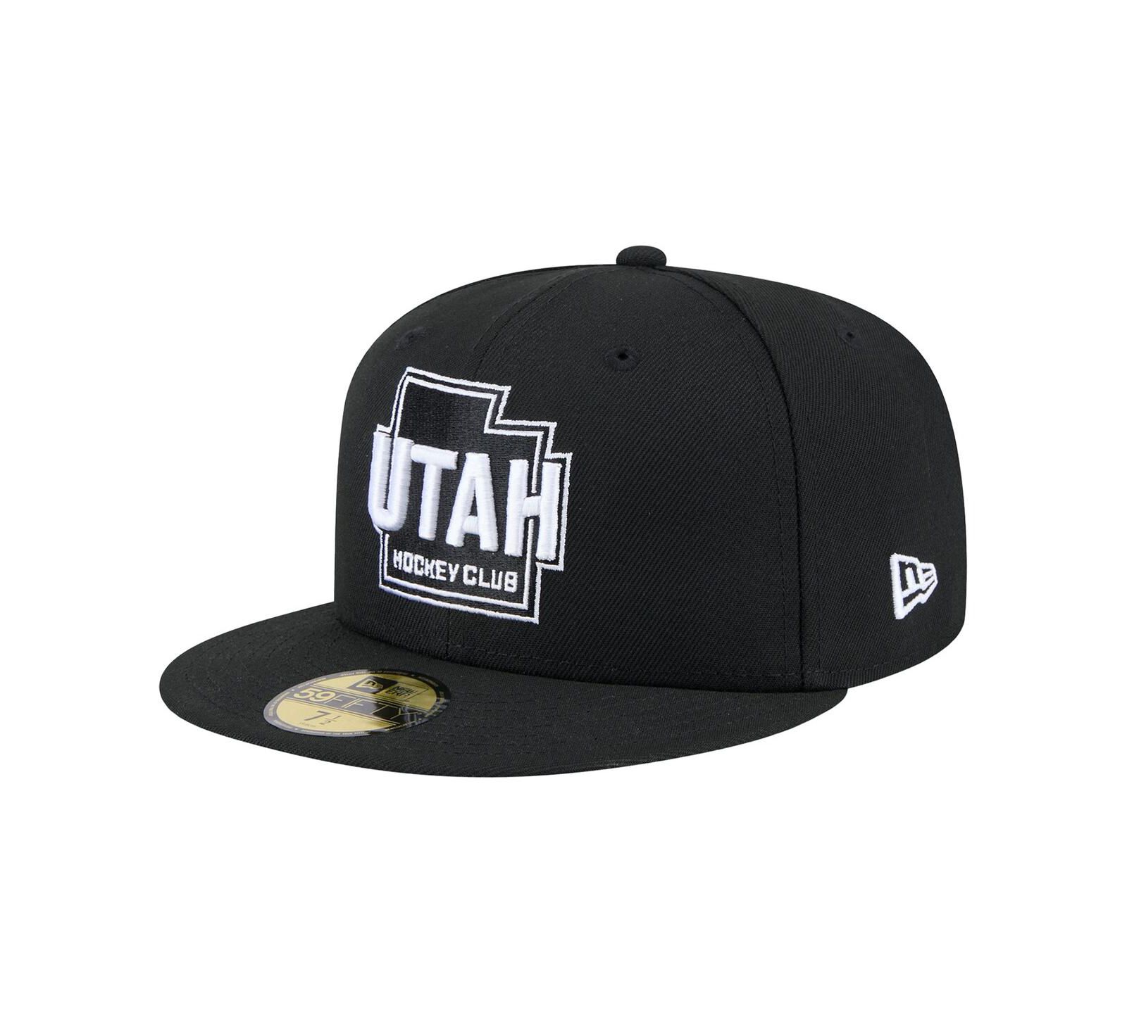 New Era Men's Black Utah Hockey Club State Shape 1st Season 59FIFTY Fitted Hat