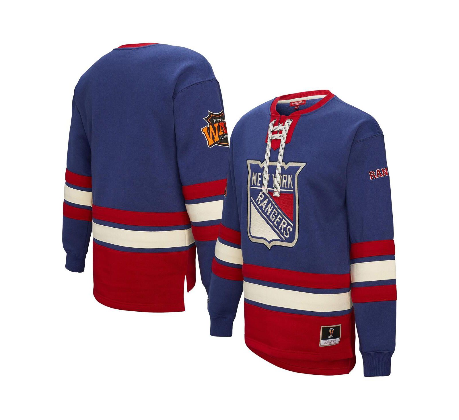 Женское свитшот Mitchell & Ness Blue New York Rangers Heritage Lace-Up Pullover