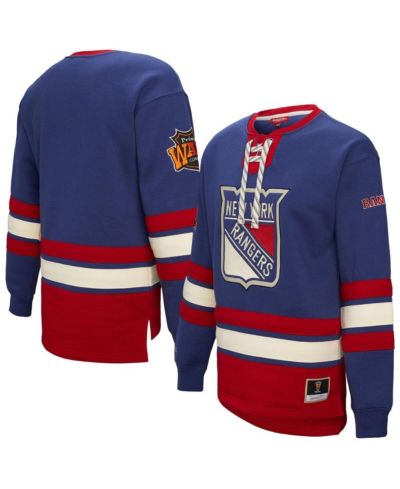 Женское свитшот Mitchell & Ness Blue New York Rangers Heritage Lace-Up Pullover
