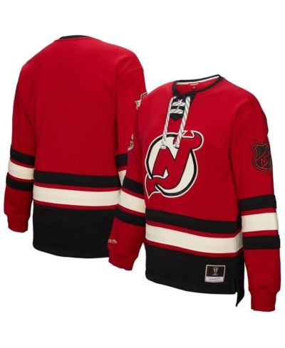 Mitchell & Ness Women's Red New Jersey Devils Heritage Lace-Up Pullover Sweatshirt