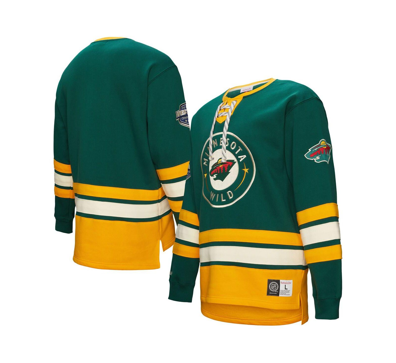 Мужское свитшот Mitchell & Ness Hunter Green Minnesota Wild Heritage с шнуровкой
