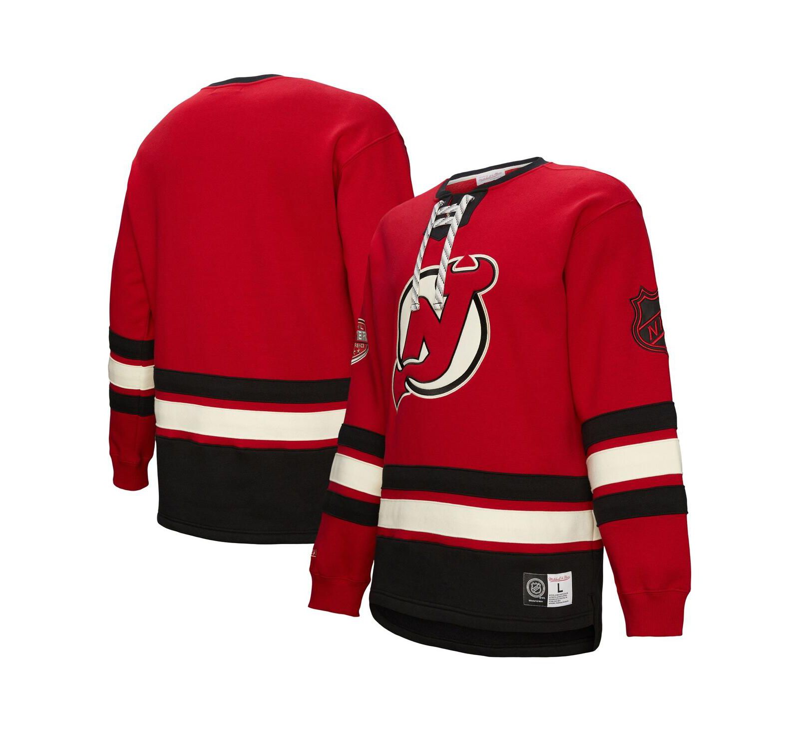 Мужская толстовка Mitchell & Ness New Jersey Devils Heritage с завязками, красная