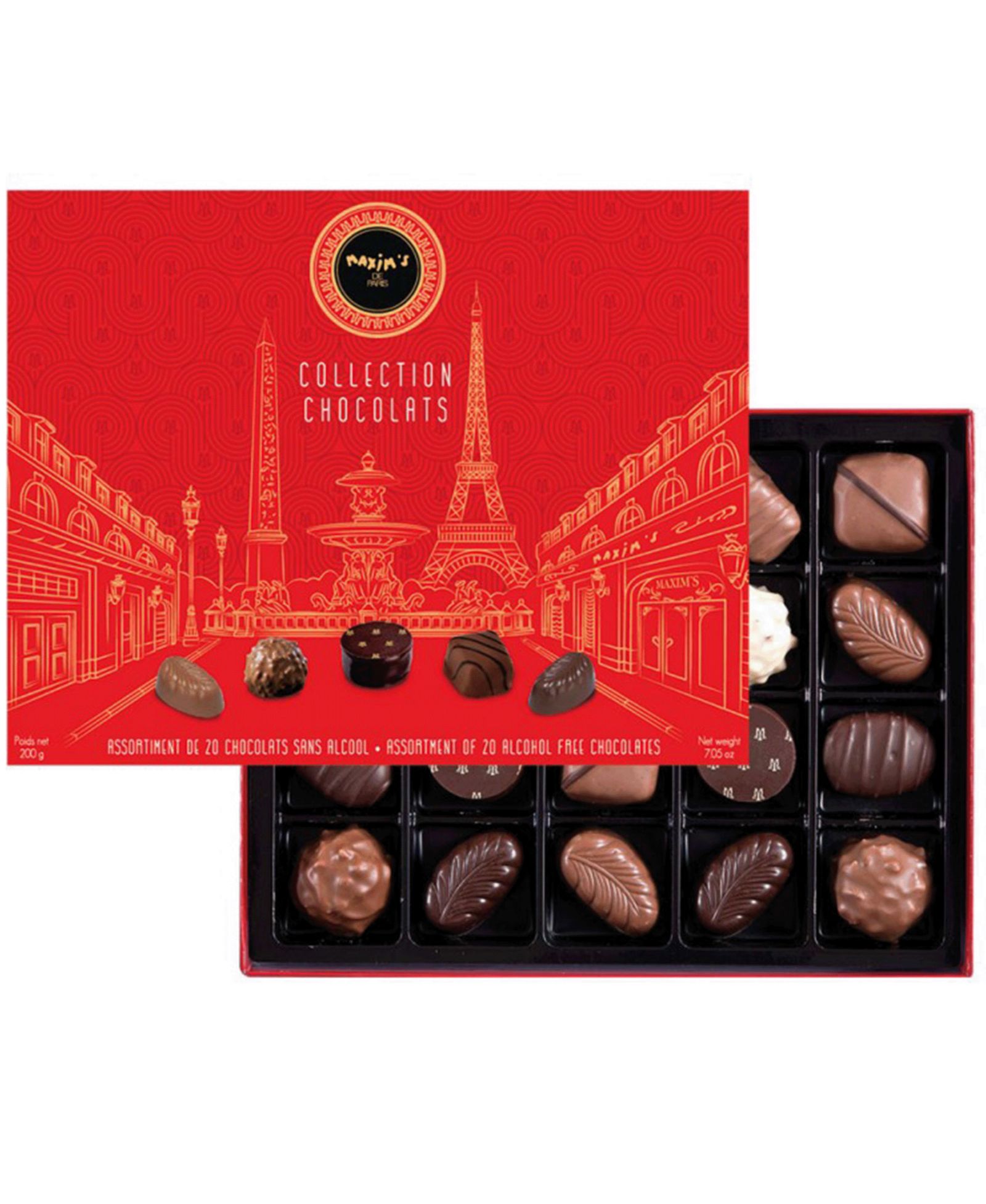 Maxim's De Paris Chocolate Assortment Gift Box, 20 Pieces