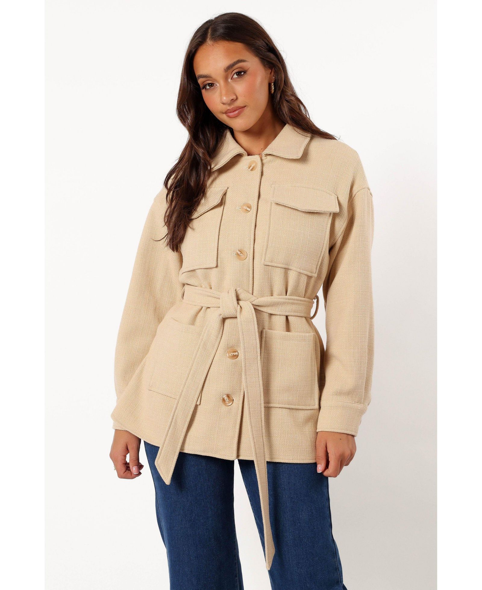 Petal and Pup Women's Arlow Tie Front Shacket