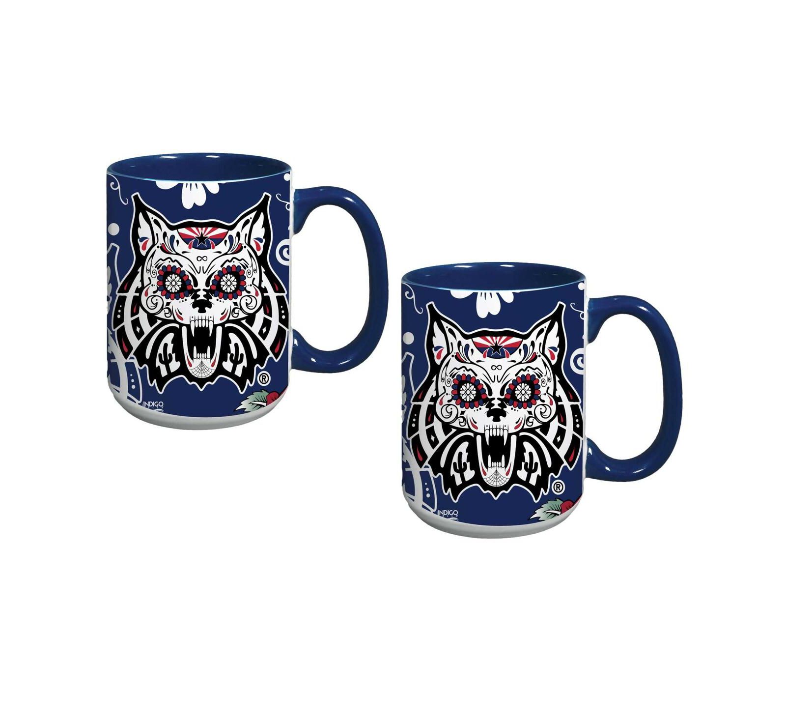 Indigo Falls Arizona Wildcats Dia De Los Muertos Mug, Set of 2