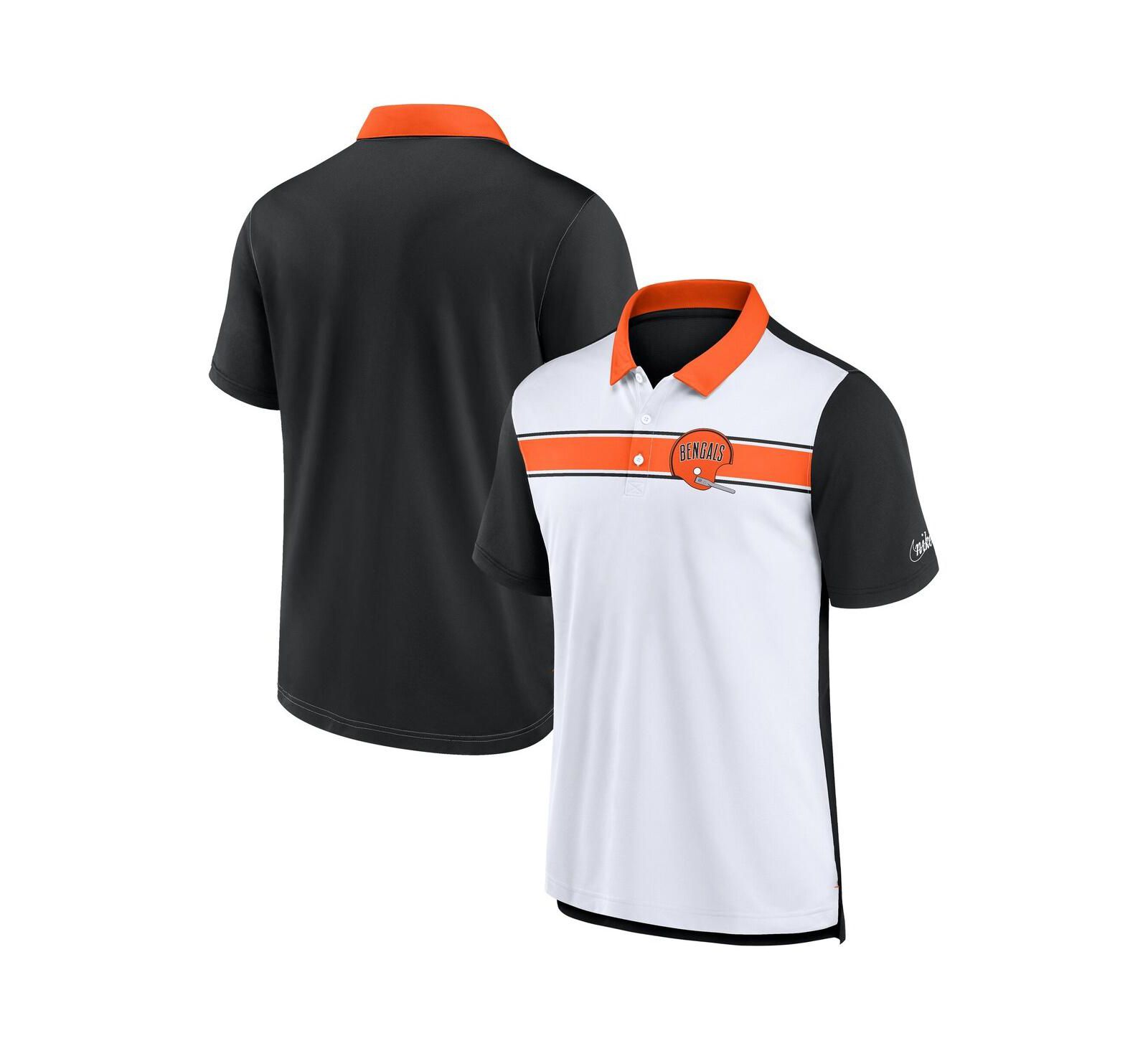 Nike Мужская рубашка поло Cincinnati Bengals Rewind Pique, белый/черный