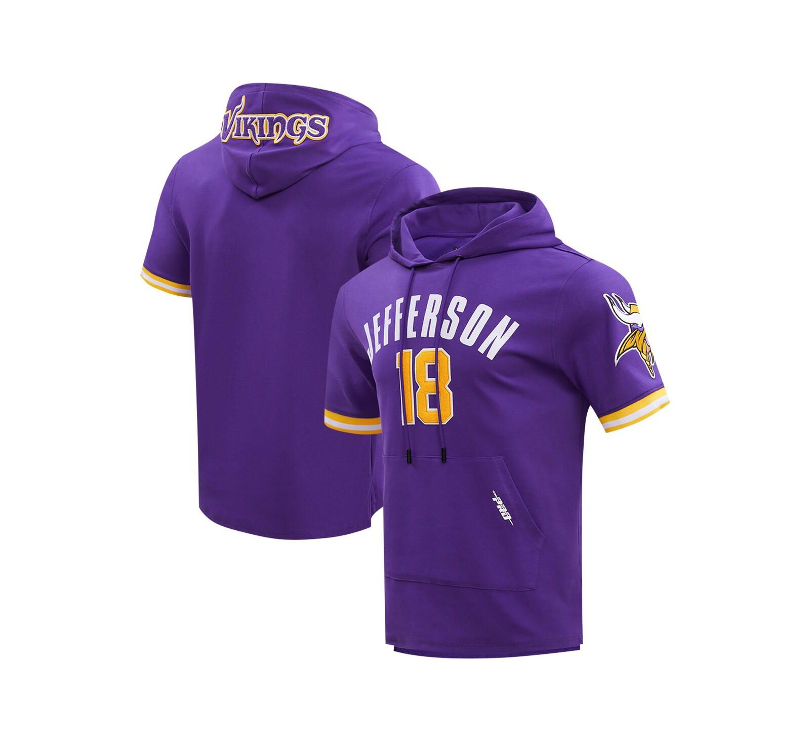 Pro Standard Men's Justin Jefferson Purple Minnesota Vikings Player Name & Number Hoodie T-Shirt