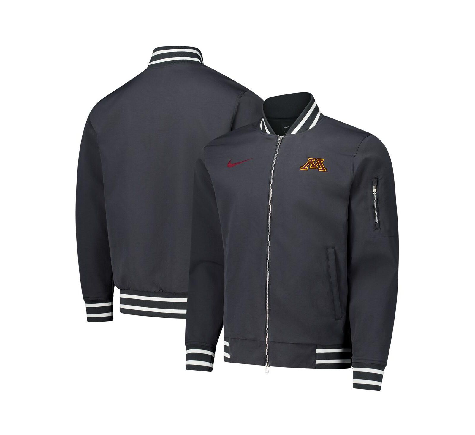 Мужская бомбер-куртка Nike Men's Anthracite Minnesota Golden Gophers Full-Zip