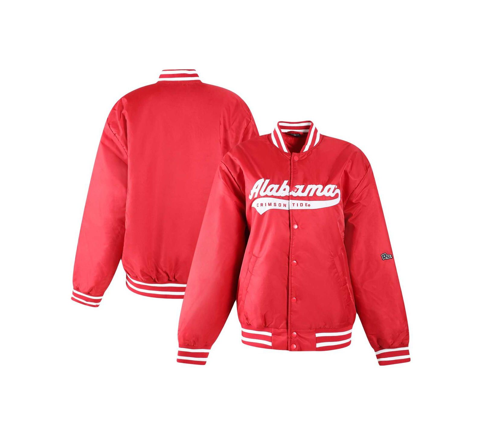 Hype and Vice Women's Crimson Alabama Crimson Tide A-Game Varsity Full-Snap Jacket
