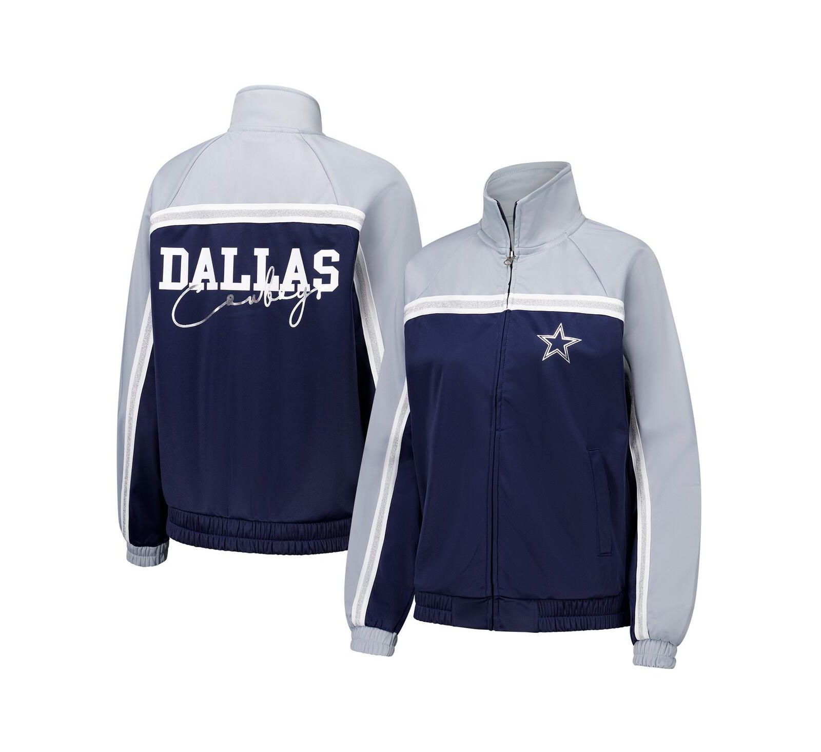 G-III 4her By Carl Banks Женская ветровка Dallas Cowboys Post Game Full-Zip Track Navy