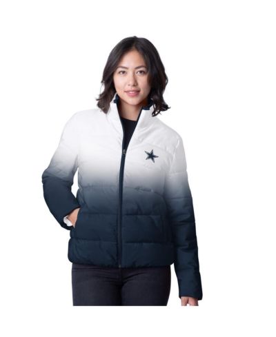 G-III 4her By Carl Banks Женская белая куртка G-III 4her By Carl Banks Dallas Cowboys Overtime Ombre Full-Zip Puffer