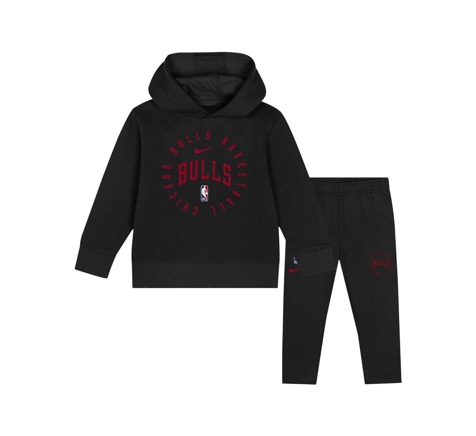 Nike Toddler Black Chicago Bulls Practice Club Pullover Hoodie and Sweatpants Set