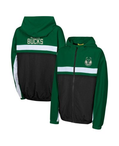 Ветровка-худи Outerstuff Milwaukee Bucks с полной молнией для мальчиков и девочек, темно-зеленая