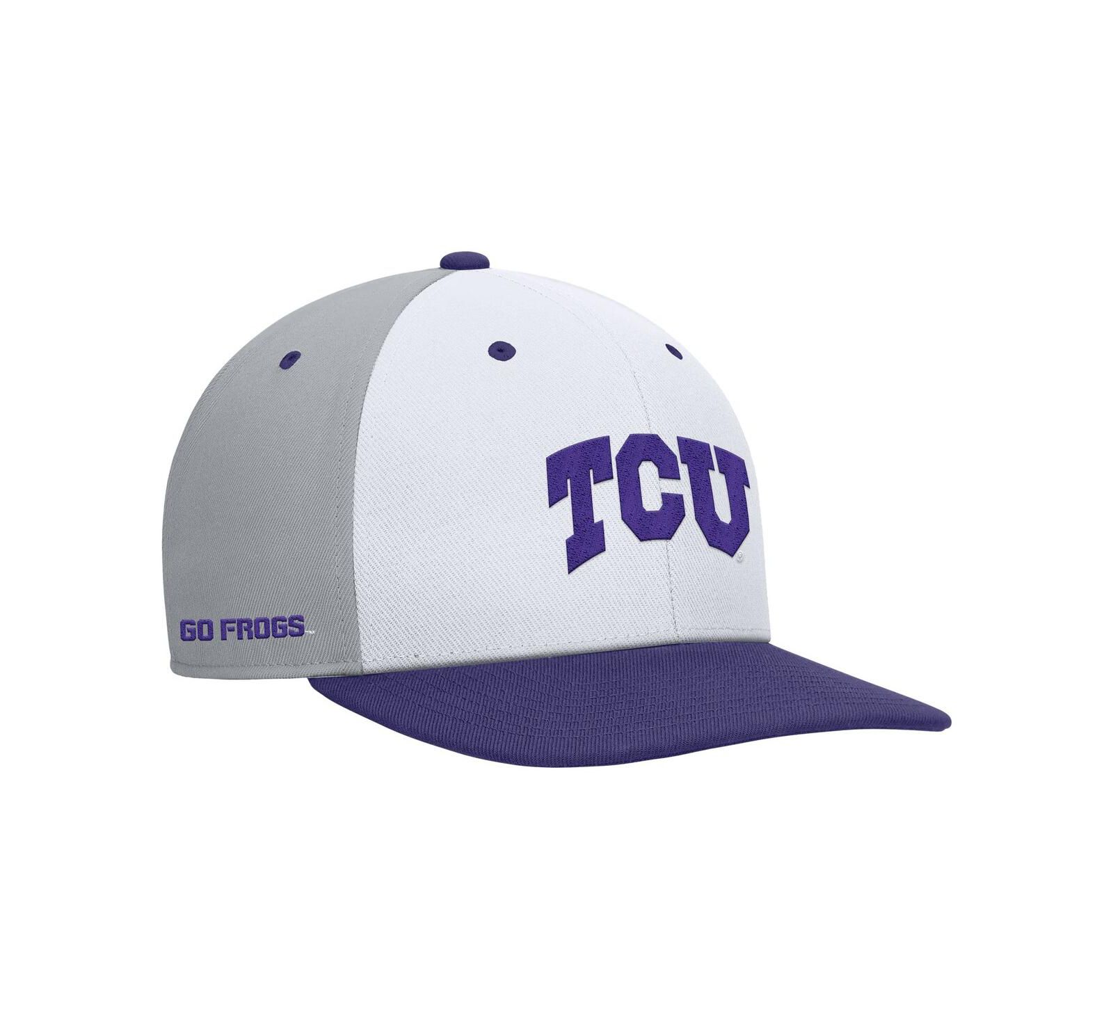 Nike Мужская белая/серая кепка TCU Horned Frogs Pro Performance Snapback