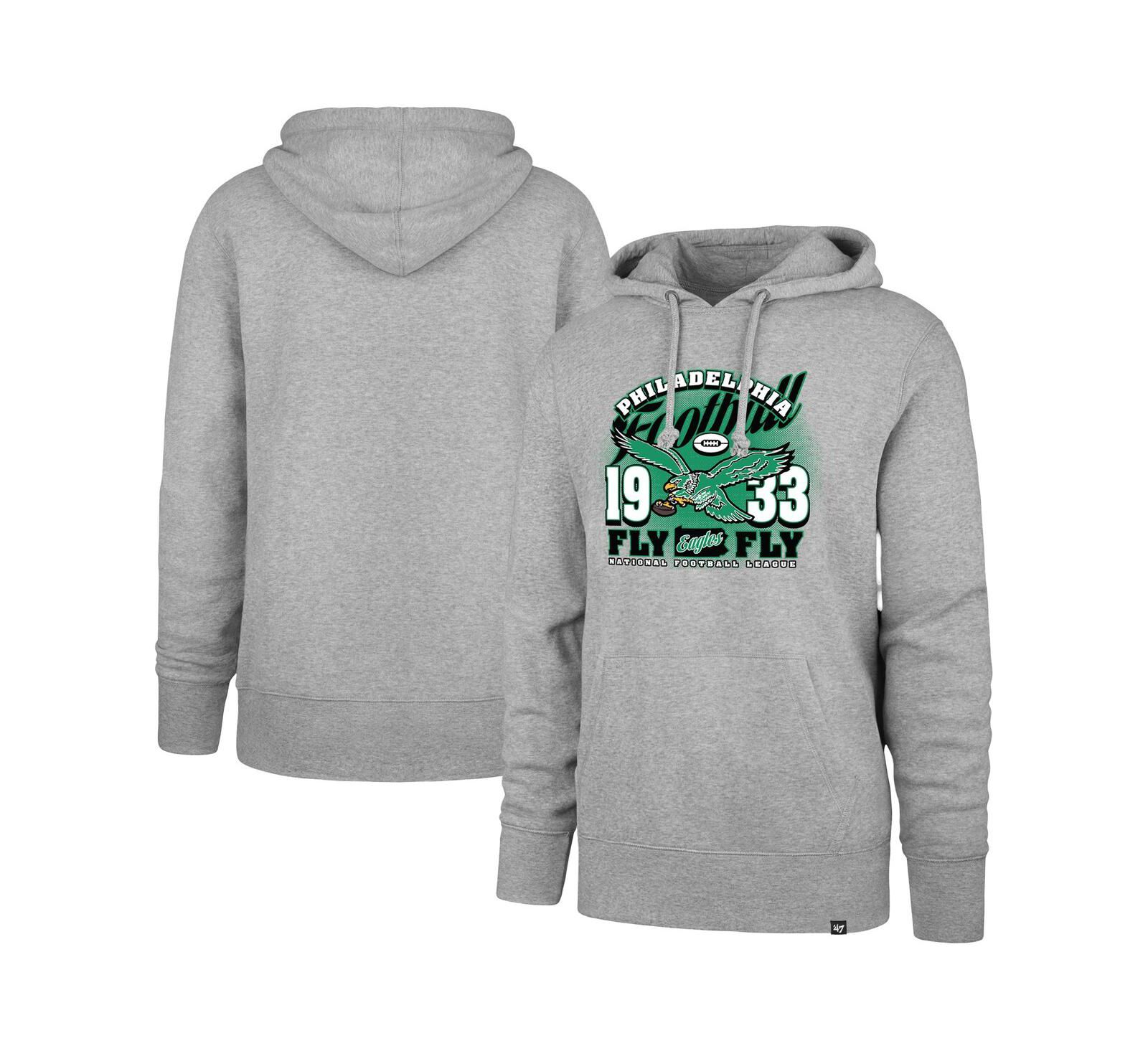 '47 Brand Мужской свитшот Philadelphia Eagles Regional Headline Pullover Hoodie Gray