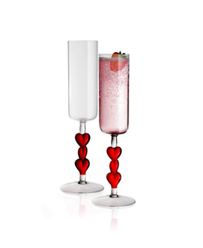Набор бокалов для шампанского Qualia Glass Red Heart, 2 шт.