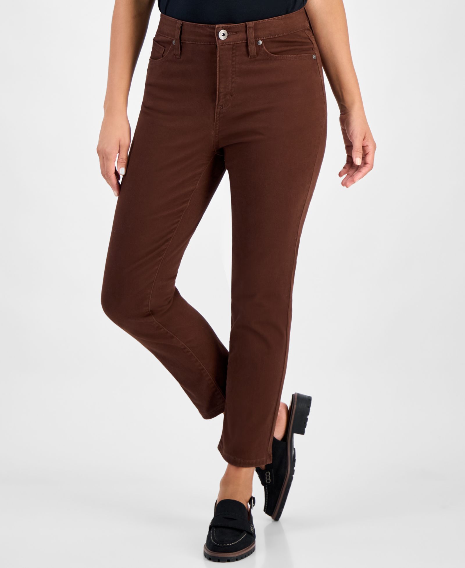 Джинсы Style & Co Petite High Rise Natural Straight-Leg