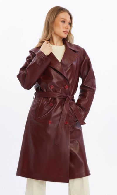 Тренч из кожи Sloane Furniq UK Женский