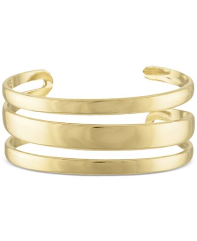 BEN ONI 18k Gold-Plated Stainless Steel Multi-Row Cuff Bracelet