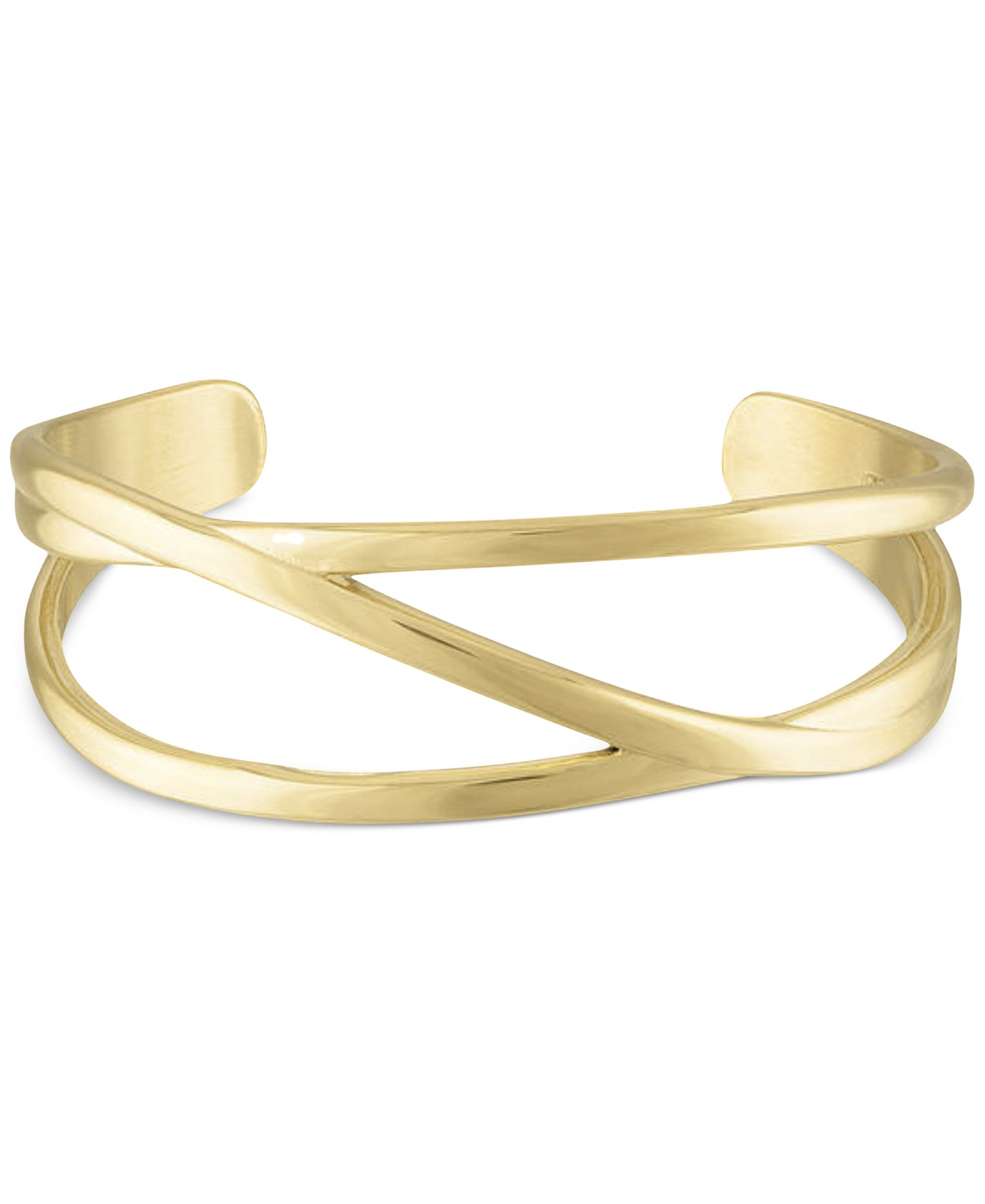 BEN ONI 18k Gold-Plated Stainless Steel Crossover Cuff Bracelet