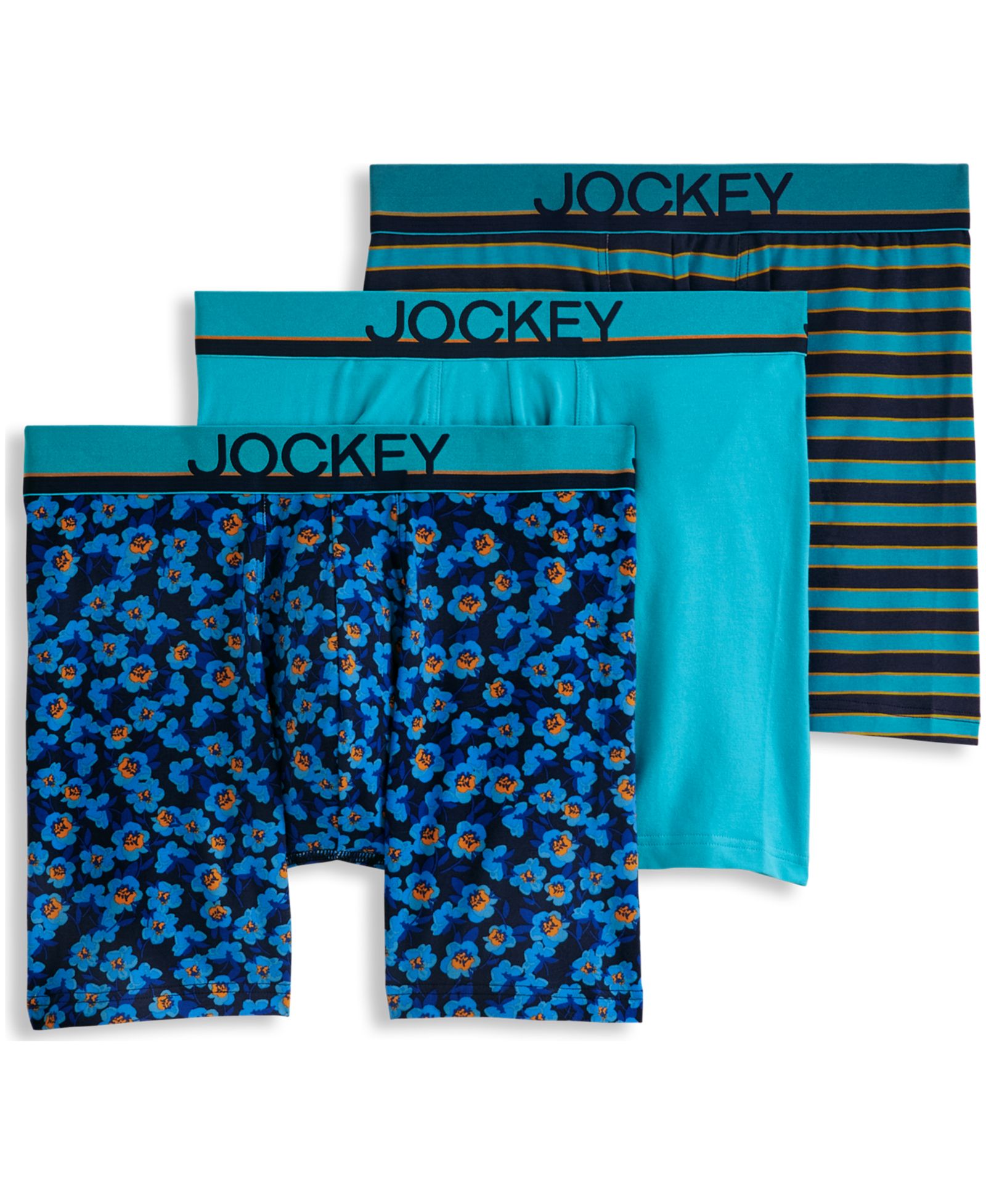 Jockey Men's True Style Logo Boxer Briefs, 3-Packs