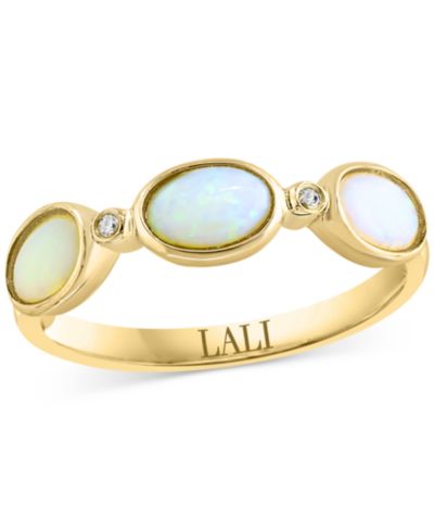 Кольцо LALI Jewels Opal (3/4 ct. t.w.) & Diamond Accent в 14k Yellow Gold