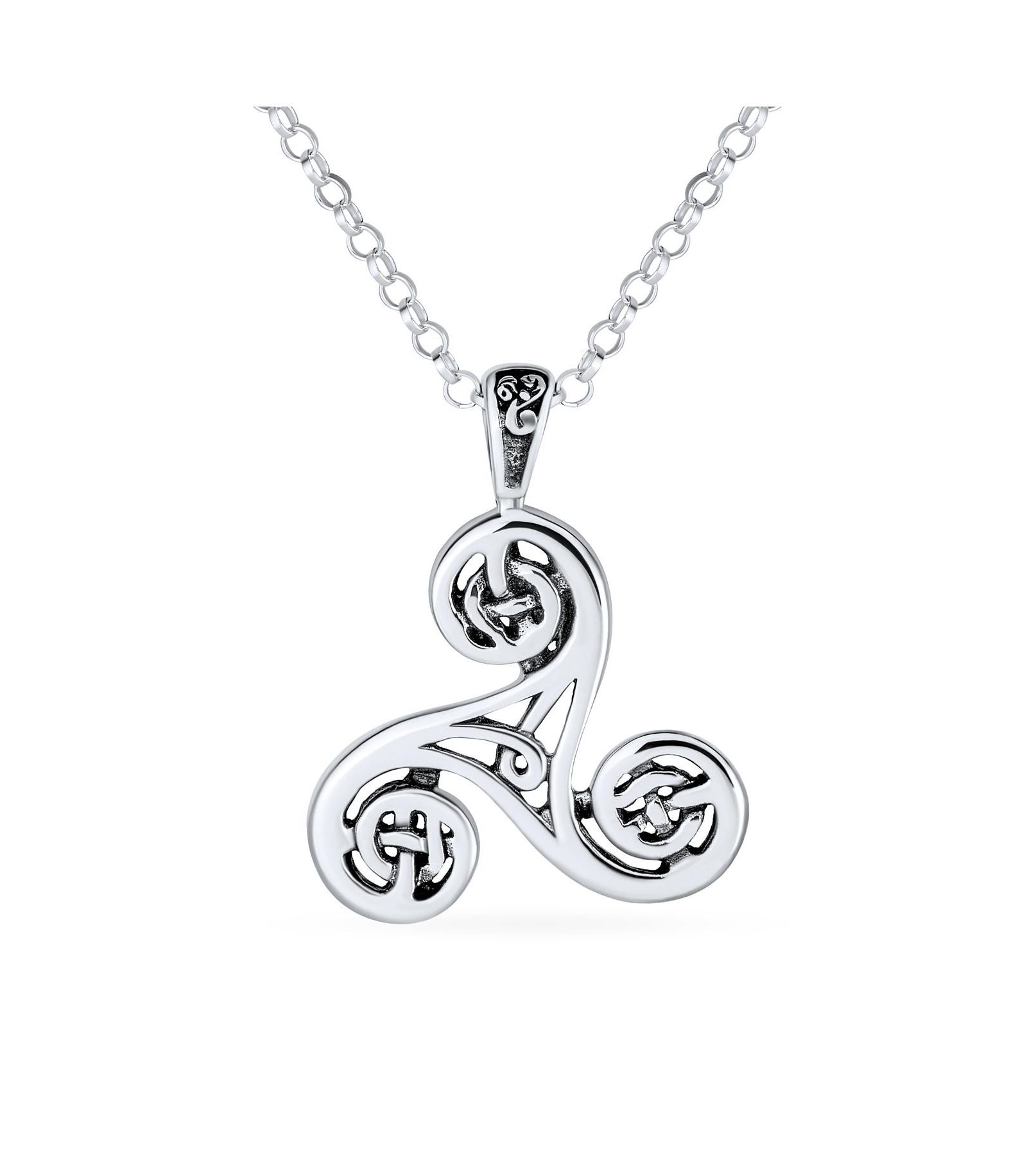 Bling Jewelry подвеска Celtic Triquetra Spiral Knot из окисленного серебра