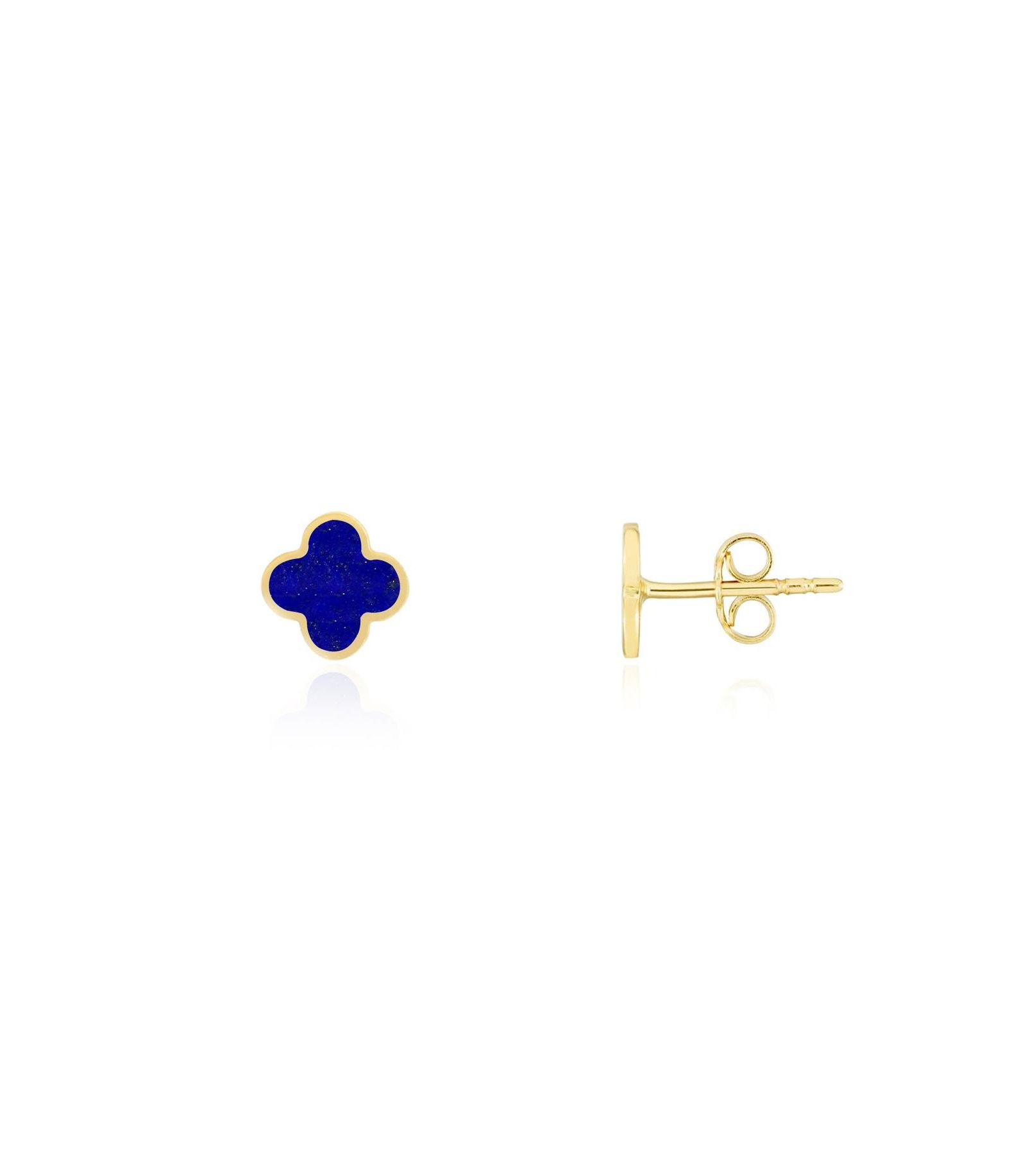Серьги-гвоздики The Lovery Mini Lapis Clover