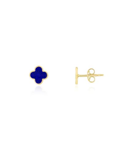 Серьги-гвоздики The Lovery Mini Lapis Clover
