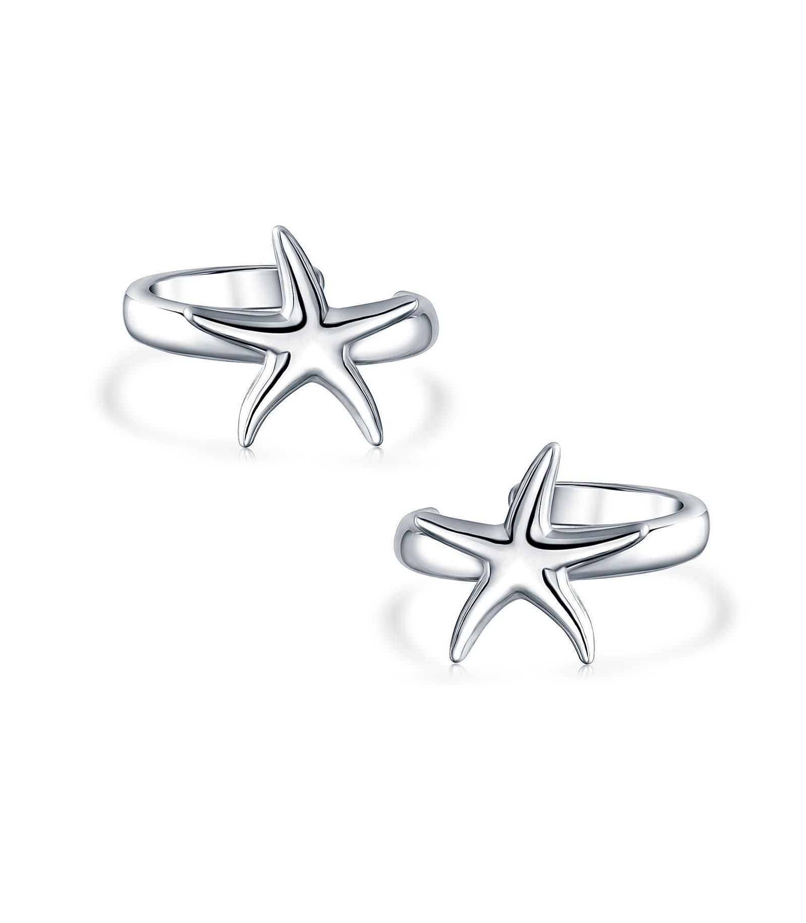 Bling Jewelry серьги-каффы с морской звездой CZ Infinity.925 Sterling Silver