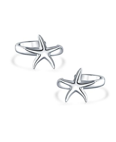 Bling Jewelry серьги-каффы с морской звездой CZ Infinity.925 Sterling Silver
