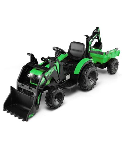 Slickblue 3-in-1 Excavator with Music Ride-On Toy, Ages 3-7