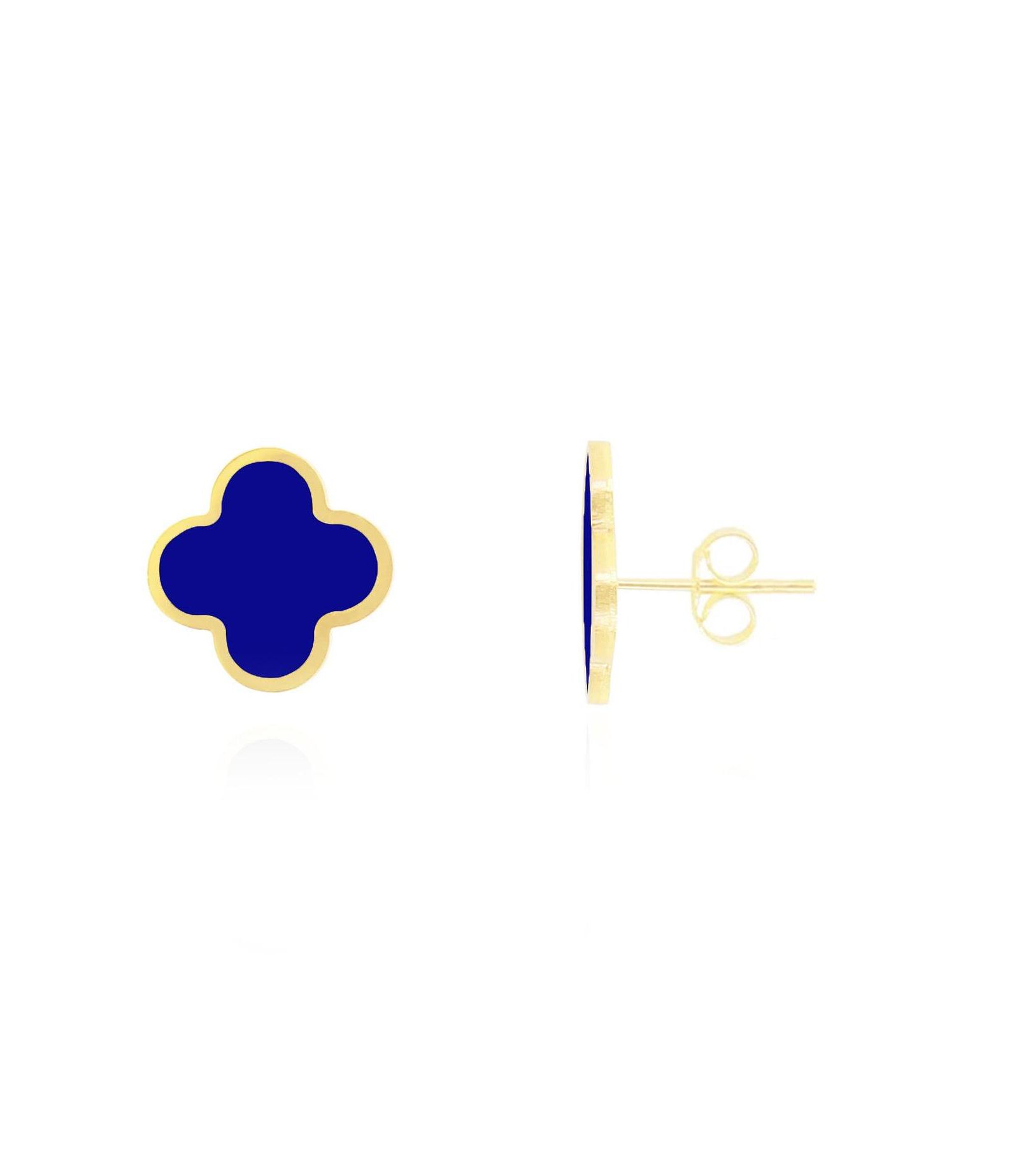 The Lovery Lapis Clover Stud Earrings