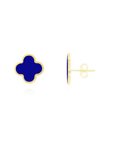 The Lovery Lapis Clover Stud Earrings