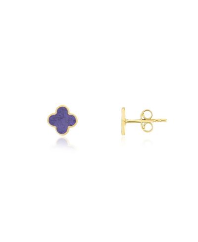 The Lovery Mini Amethyst Clover Stud Earrings