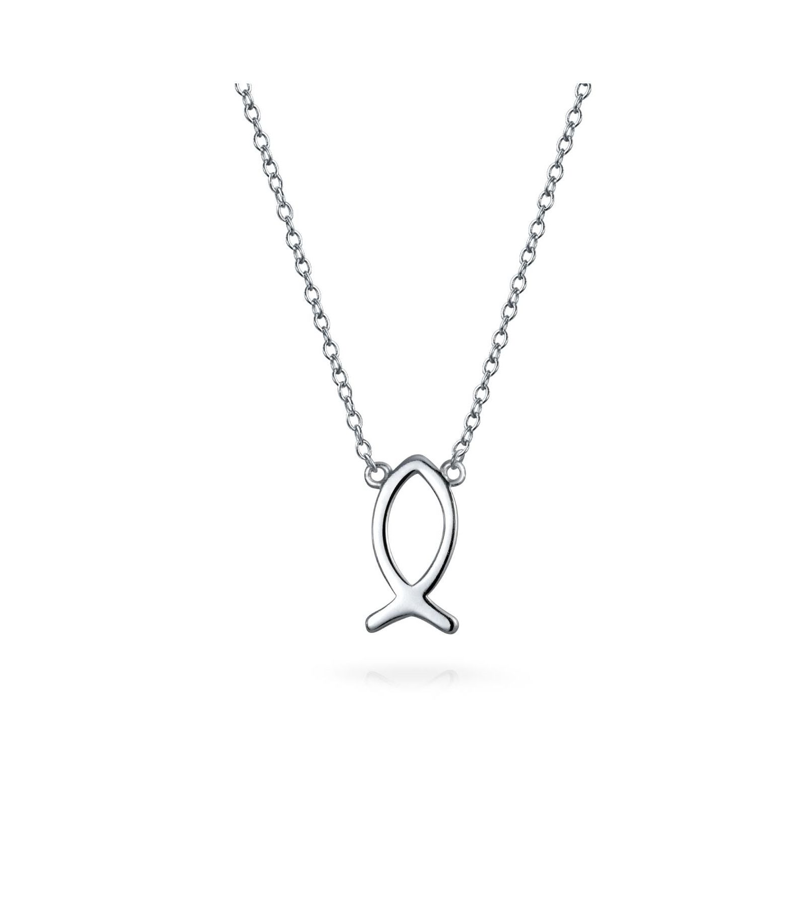Bling Jewelry изящная подвеска-кулон Ichthys из стерлингового серебра