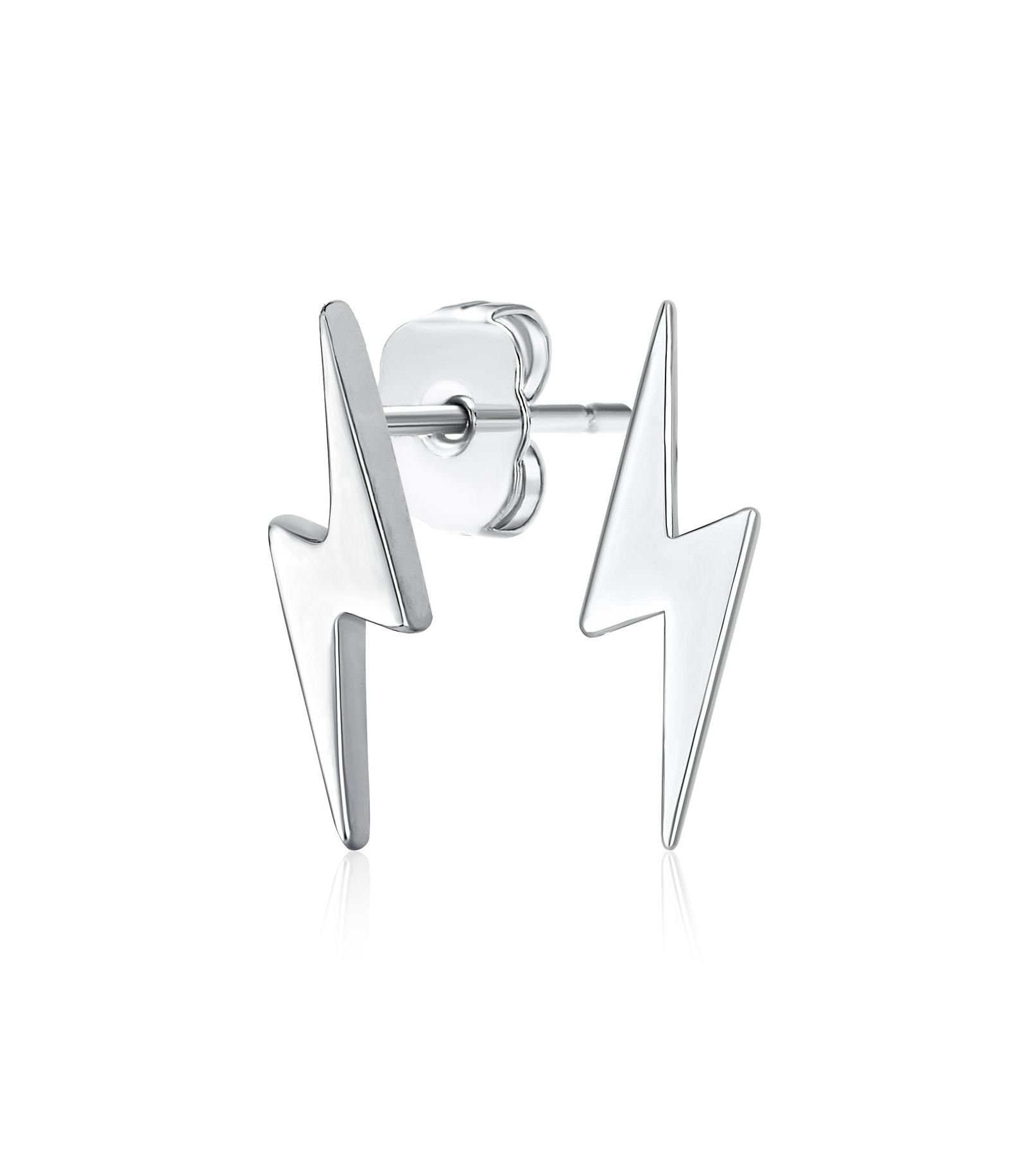 Bling Jewelry Tiny Zig Zag Electrify Flash Lightning Bolt Stud Earrings Sterling Silver