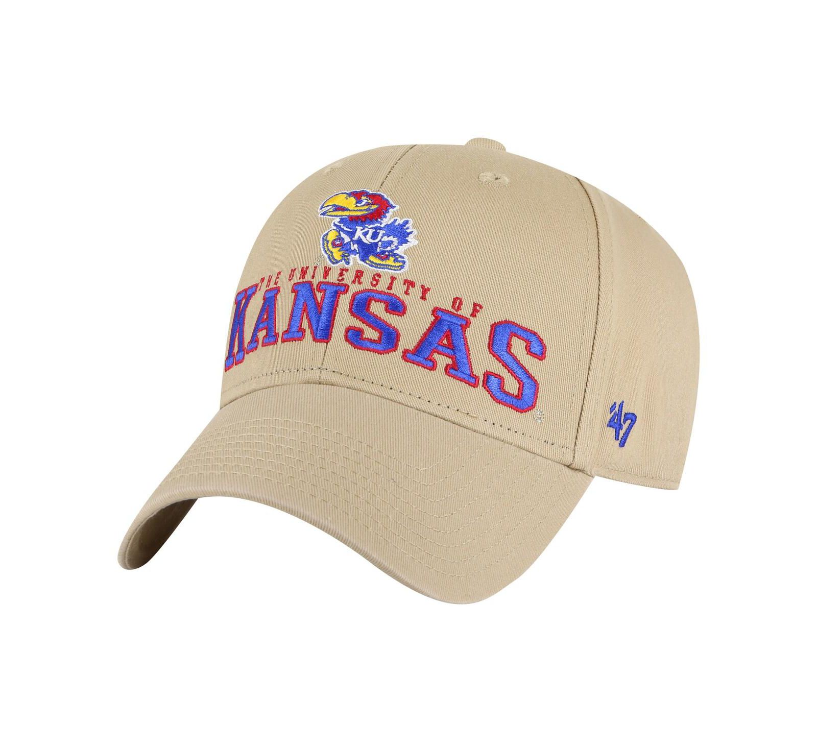 '47 Brand Мужская бежевая кепка Kansas Jayhawks Powell MVP